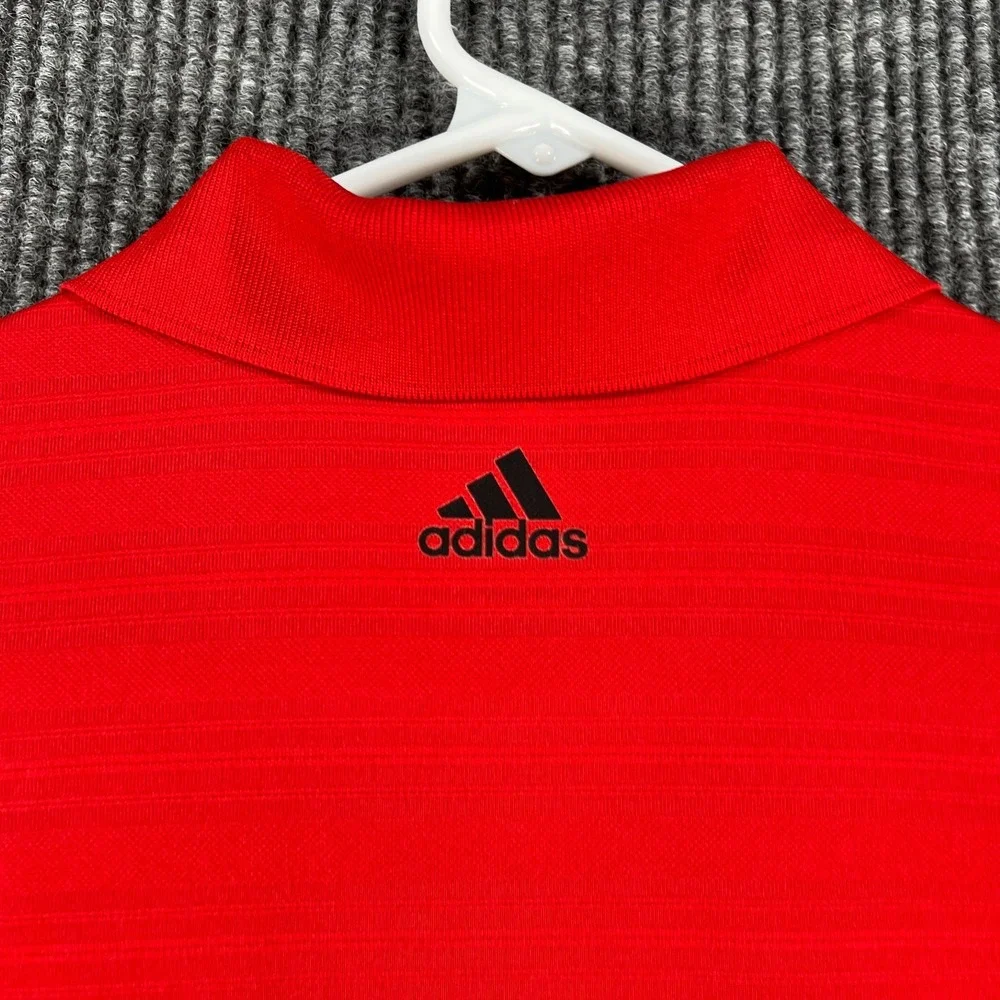 Adidas Polo Shirt Womens Small Red Short Sleeve Climalite Tennis Golf Pickleball